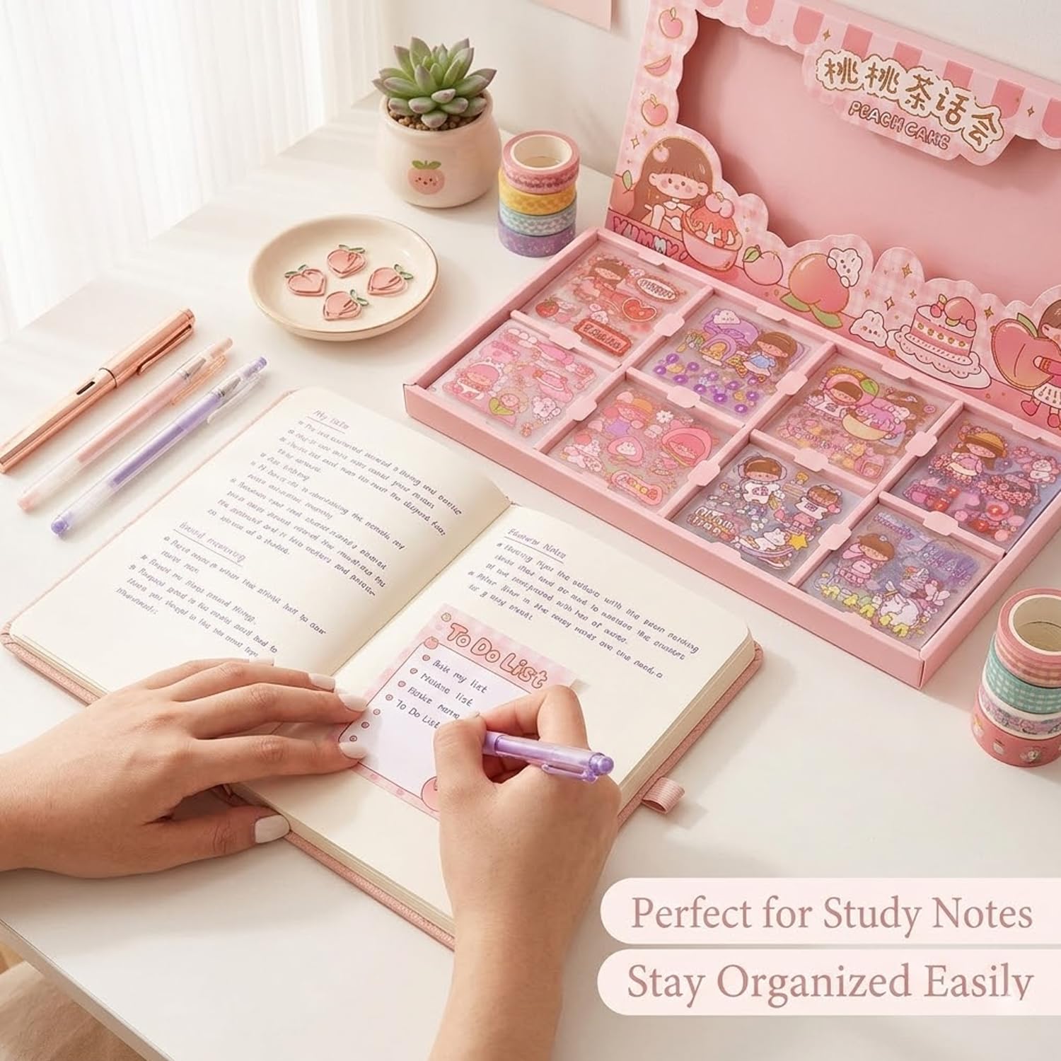 Kmcho Kawaii Stickers Set for Kids and Teens, Creative Stickers Set for Scrapbooking and Journaling, Cute Waterproof Vinyl Decals for Laptops, Water Bottles, Notebooks, Crafts 1
