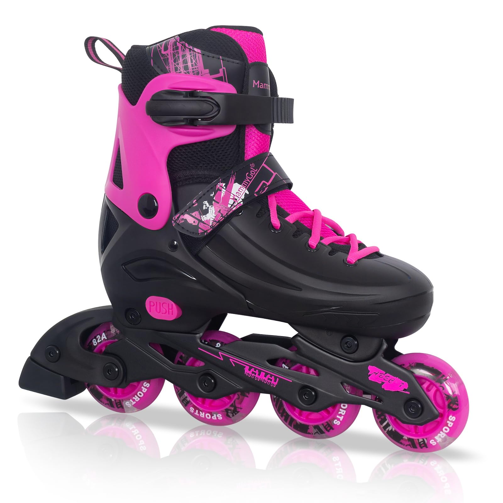 MammyGol Adjustable Inline Skates for Kids Youths Adults, All Wheels Light Up, Indoor and…