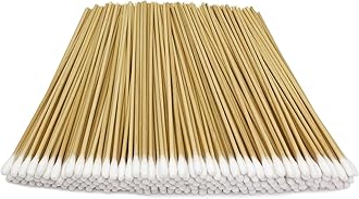 200 PCS 6 Inch Extra Long Cotton Swabs with Wooden Handles - Long Stem Plain Cotton Tipped Applicator Tool for Makeup, Detailing, Jewelry Cleaning, Personal & Pets Care