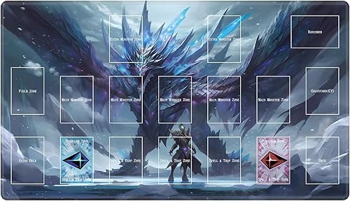 EDGFRTOIO TCG - Tapete de juego Iceblade Dragon Card Playmat de juego de mesa con bordes cosidos, juego de cartas intercambiables, tapete de duelo