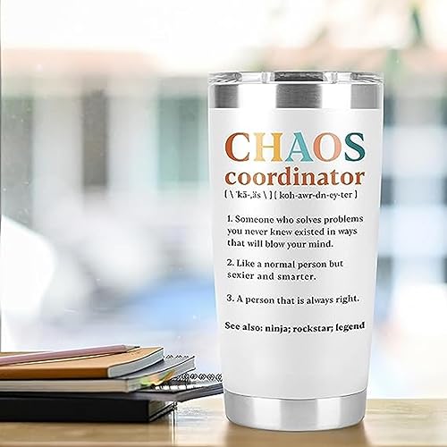 Miniatura 2 de 9CLEVER Vaso de coordinador del caos para asistentes administrativos, información nutricional, jefe de oficina, maestros, compañeros de trabajo,