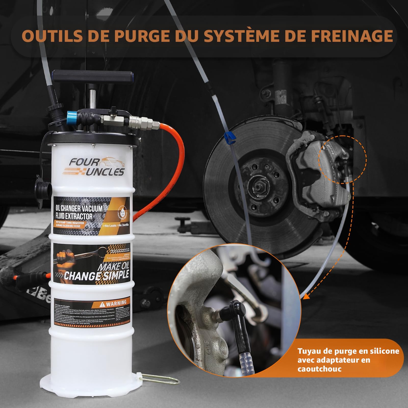 FreeTec Pompe d'aspiration d'huile, Pompe à main avec 3 tuyaux, Purgeur de frein, 9 L FreeTec Pompe d'aspiration d'huile, Pompe à main avec 3 tuyaux, Purgeur de frein, 9 L