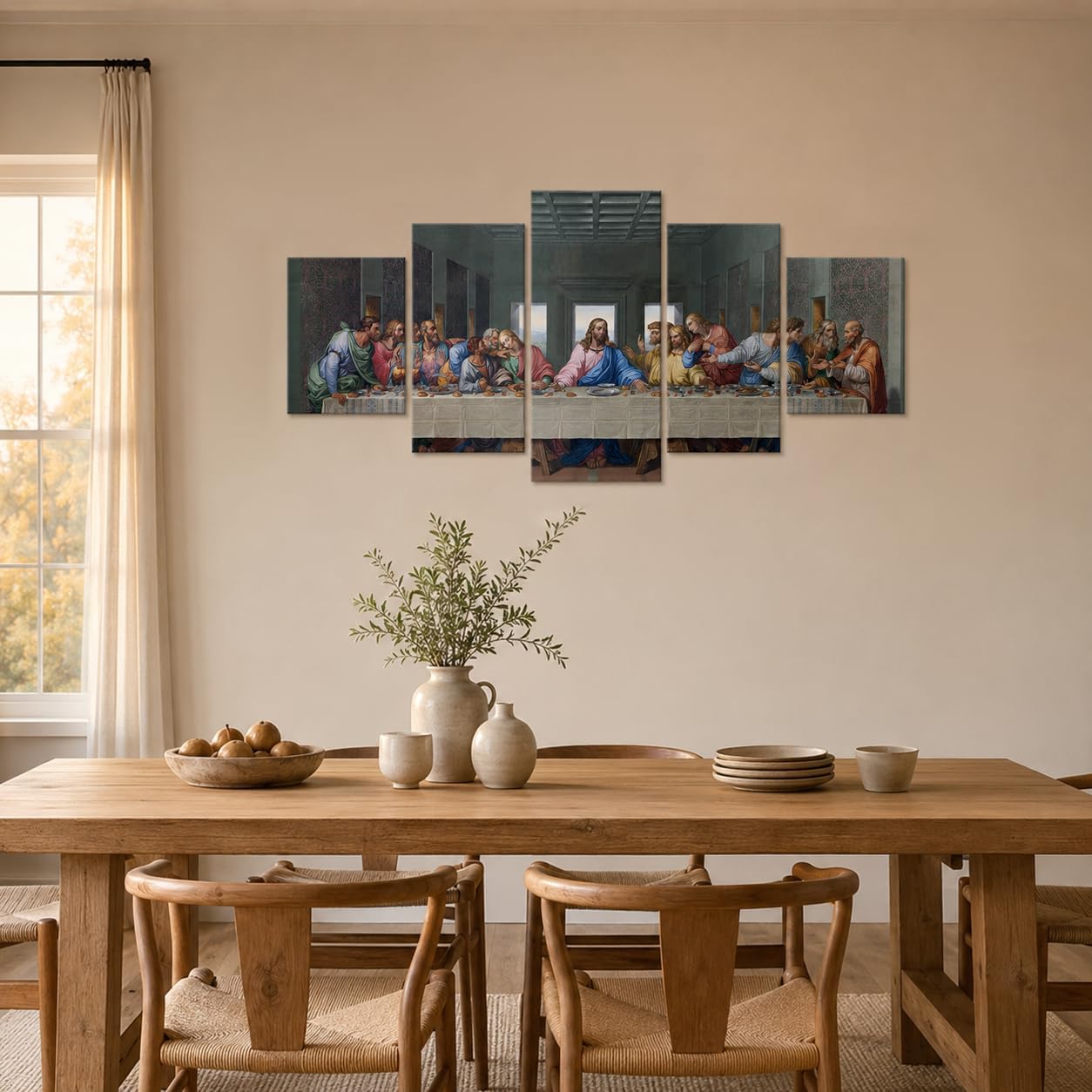 5 Pieces Christian Wall Decor Leonardo Da Vinci's The Last Supper Wall Art image 2