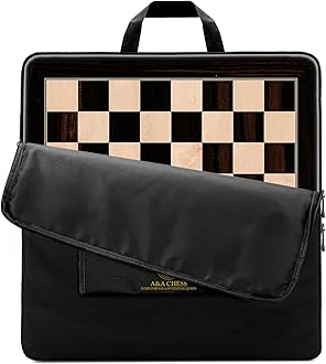 A&A 21.25" Professional Wooden Tournament Chess Board/African Palisander & Maple Inlay / 2.25" Squares w/o Notation