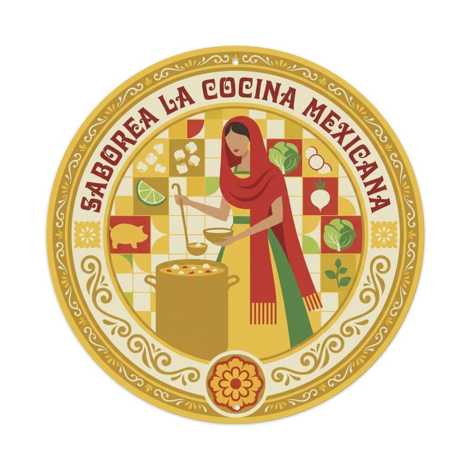 Culinary Travel Mexican Cuisine Food Pozole Metal Tin Sign