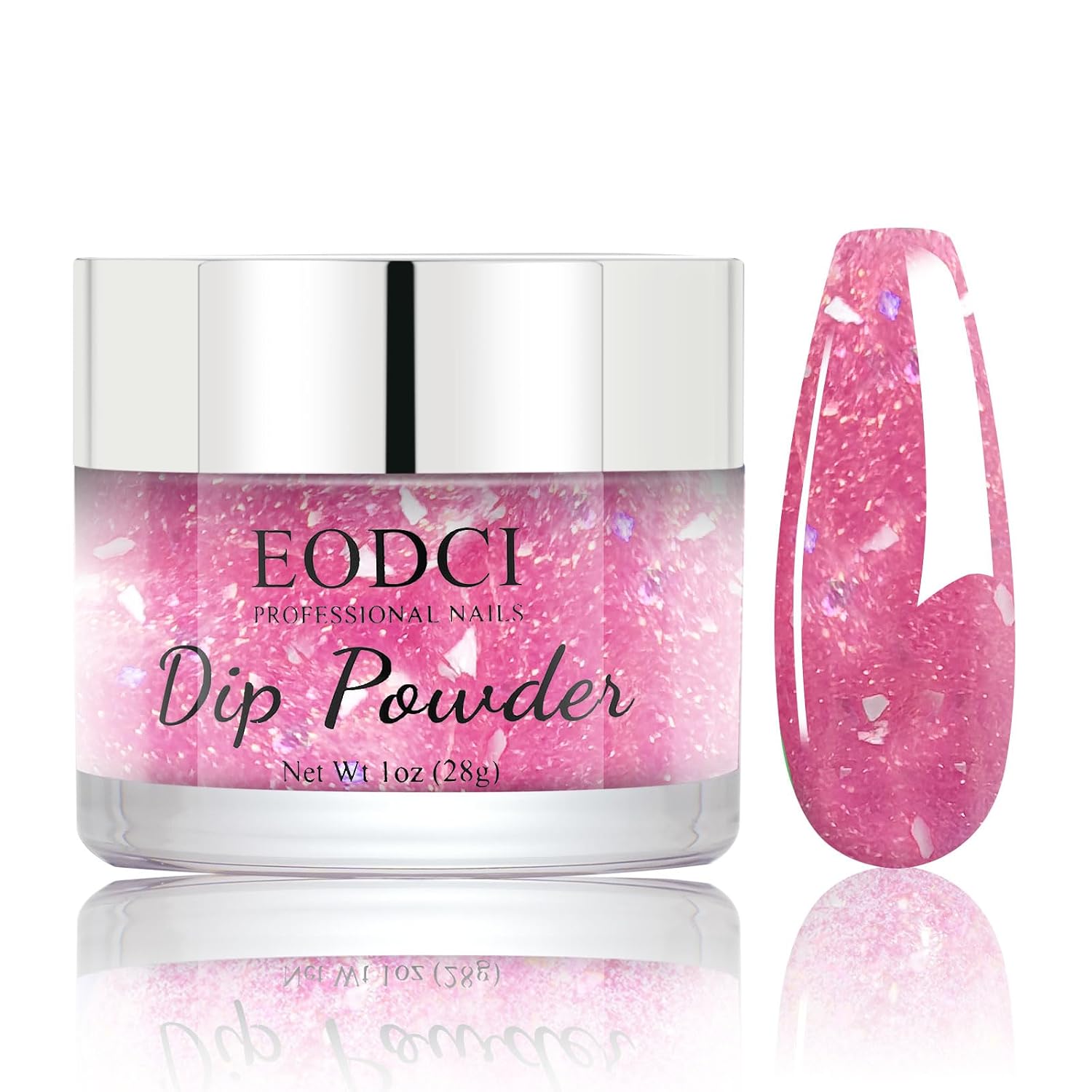 EODCI Dip Powder Glitter Color - Long-Lasting Rose Red Glitter