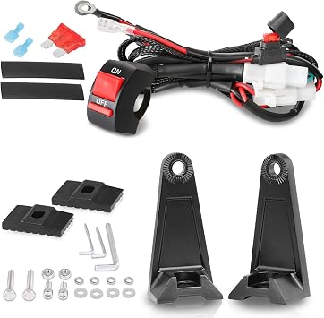 Side Brackets + 1 Lead Wiring Kit W/ Handlebar Switch & Fuse
