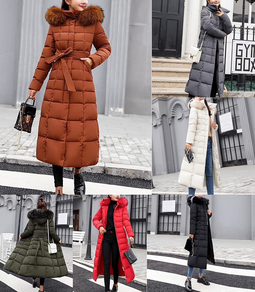 Onsoyours Femme Doudoune Longue Hiver Chaud Veste Matelassee Parka à Capuche Manteau Élégant Casual