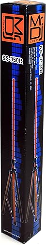 Miniatura 4 de Mr. Dj SS350R Universal Heavy Heavy Pro RED Trípode plegable DJ PA Home On Stage Altavoz Soporte de luz ajustable de 6.6 pies de altura, 3 años de