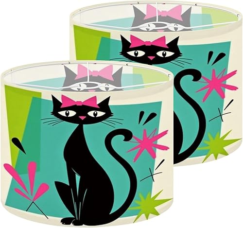 Miniatura 19 de Pantallas de lámpara naranja de mediados de siglo años 70 y 80 retro Morden abstracto geométrico, pantallas decorativas bohemias, 1 paquete de Multi