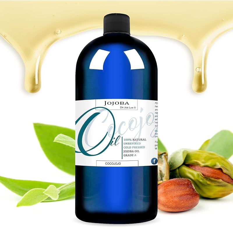 Dr Joe Lab Óleo de Jojoba Dourado, Prensado a Frio e Não Refinado, 473 mL