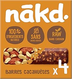 Nakd Barres tendres de dattes et cacahuetes, sans sucre ajoute