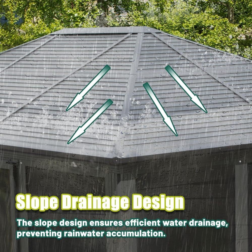 Four Season Aluminum Sunroom Gazebo with Galvanized Steel Roof and Movable PVC Walls for Patio Backyard