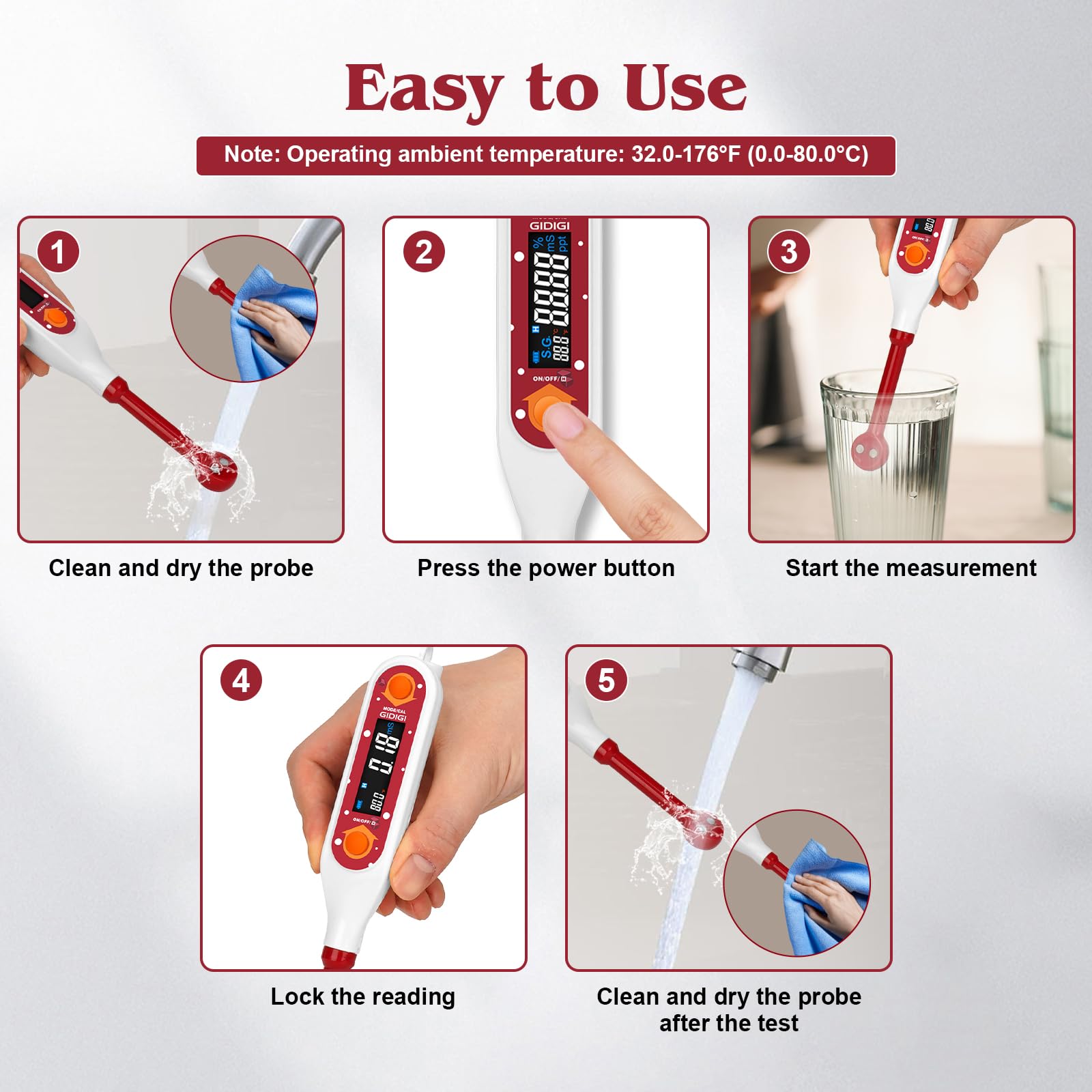 Digital Salinity Meter - Food & Water Testing -5