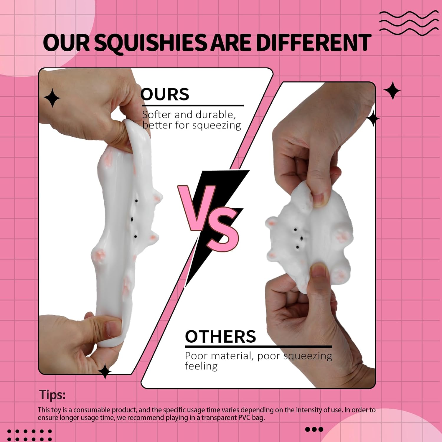 Handmade Taba Squishy Puppy Toy, Cute Silicone Dog Squishy, Sticky Puppy Squeeze Stress Relief Fidget Toy, Kawaii Desk Sensory Toy for Kids Teens & Adults, Novelty Gift