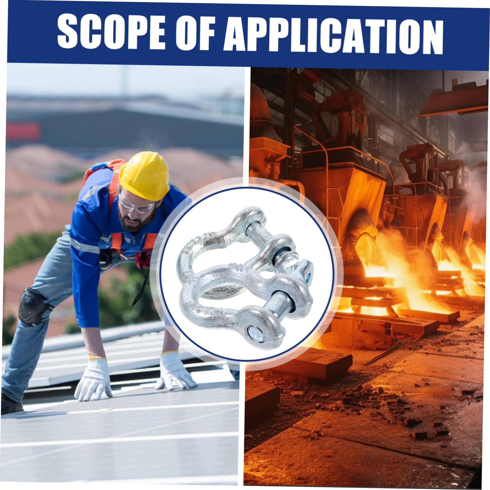 BUTIFULSIC 1/4 Inch 5/16 Inch D-Ring Shackles Heavy Duty Metal Zinc Plated u Hooks for Towing Outdoor