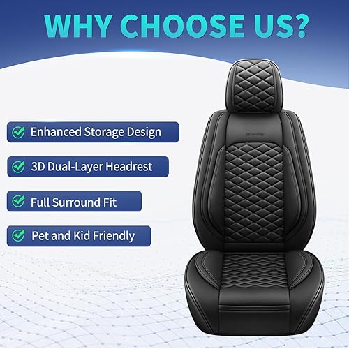 Miniatura 3 de Juego completo de fundas de asiento de automóvil, fundas universales de cuero para asientos de automóvil, protector de asiento de automóvil