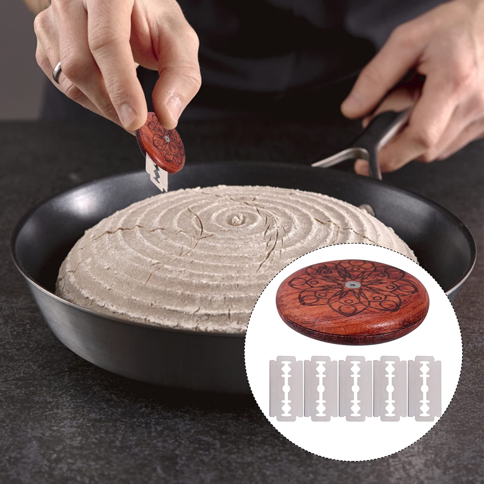 DOITOOL 1 Set UFO Pane Lame Pasta di Punteggio Tagliando Strumenti di Cottura Lievito Naturale Pane Lama di Rasoio Cutter Banneton Strumenti per La Preparazione per Il Pane Bakers Fatti A