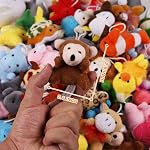 56 Pack Mini Plush Animals Toys Bulk, Small Stuffed Ocean Animal Toy Set, Keychain Decoration for Claw Machine, Birthday Party Favor, Goodie Bag Fillers, Christmas, Classroom Prize Box, School Reward