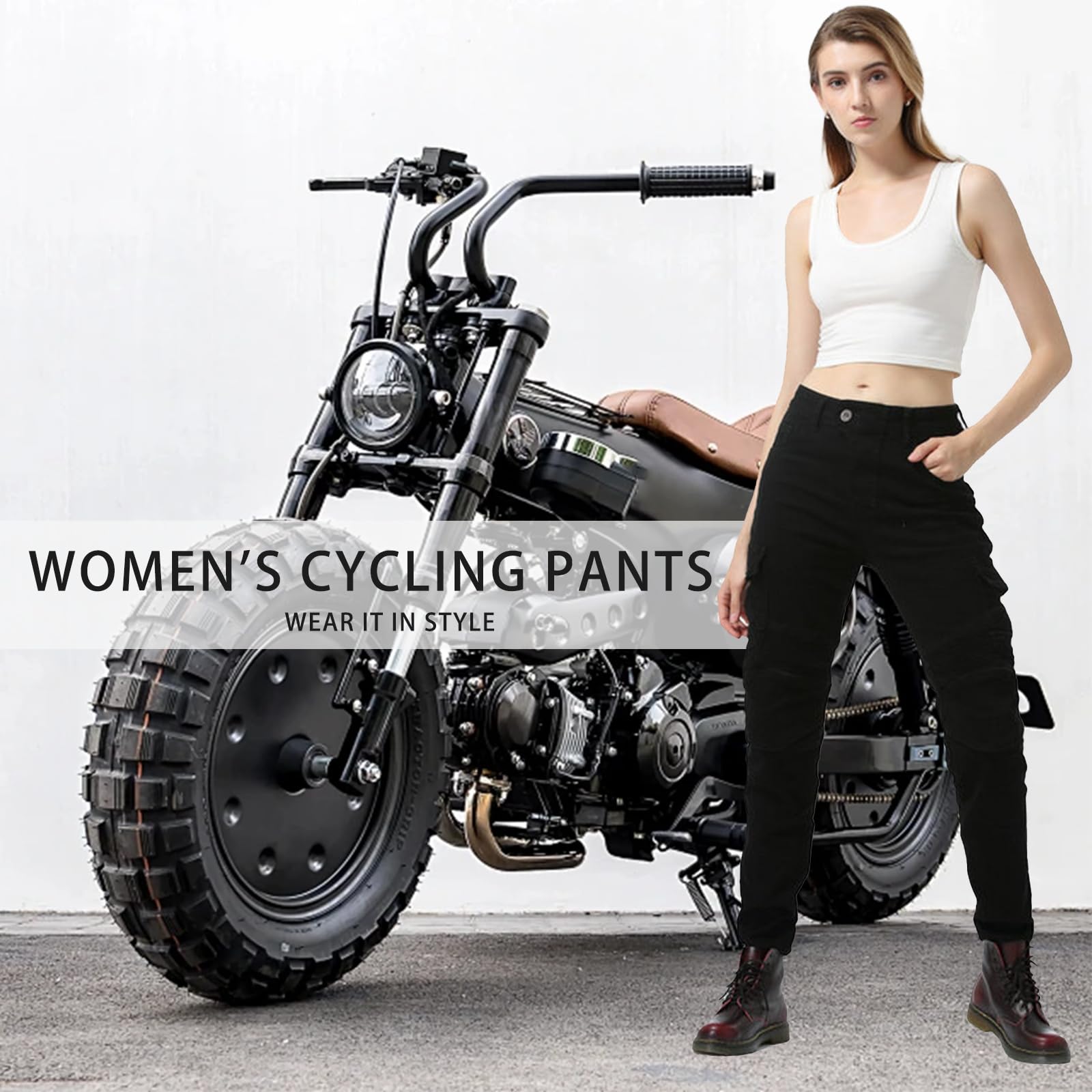 Donna Moto Biker Jeans Rinforzato Protezione Pantaloni Linning Includono Armature Motorcycle Pants