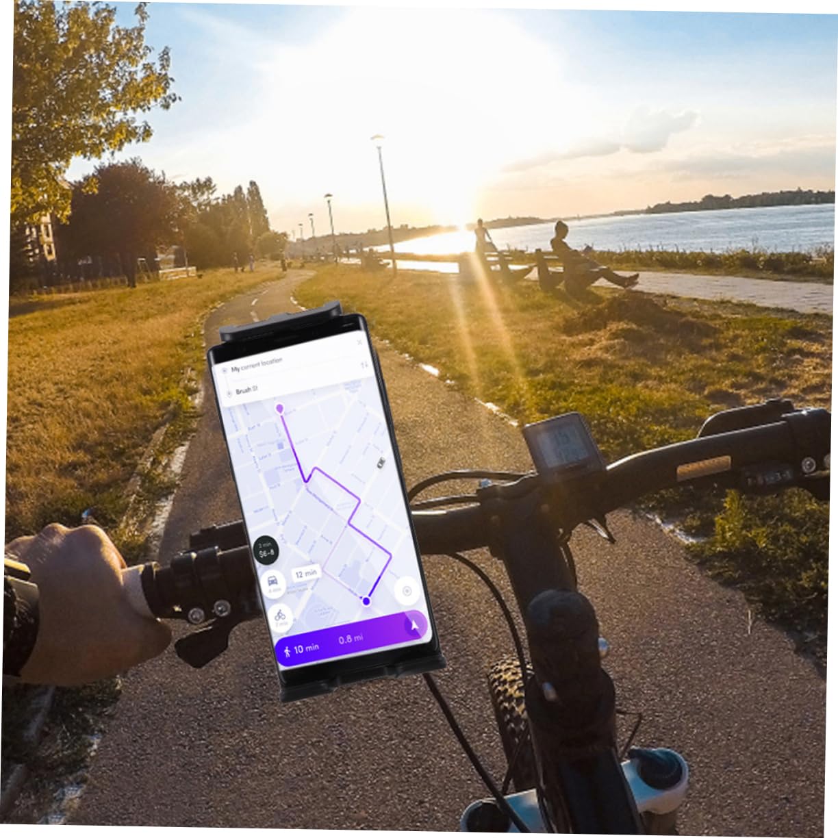 INOOMP Supporto Telefono per Bicicletta Regolabile 22mm in Abs e Gomma