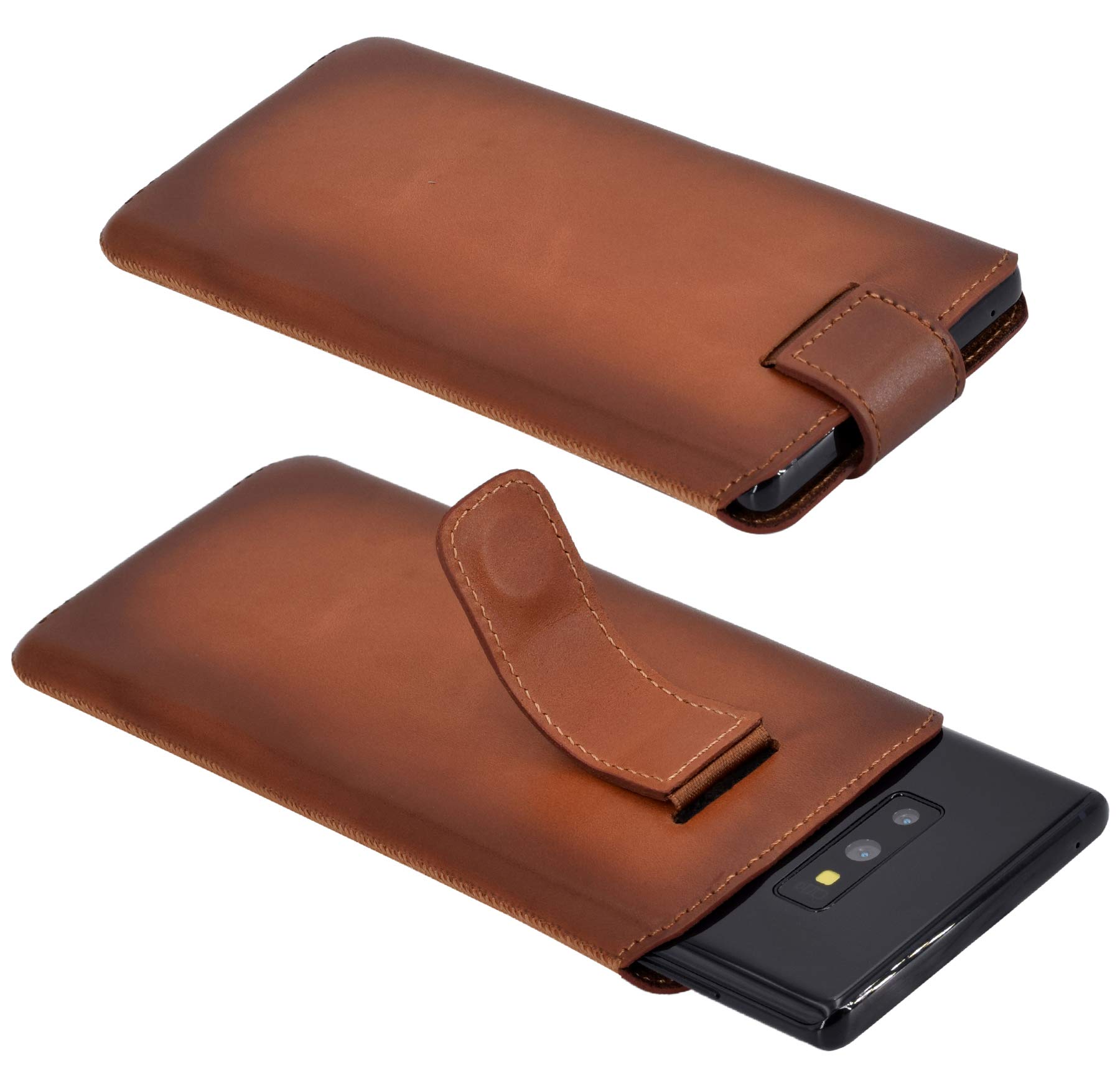 Suncase Custodia in vera pelle compatibile con Huawei Y6 2019