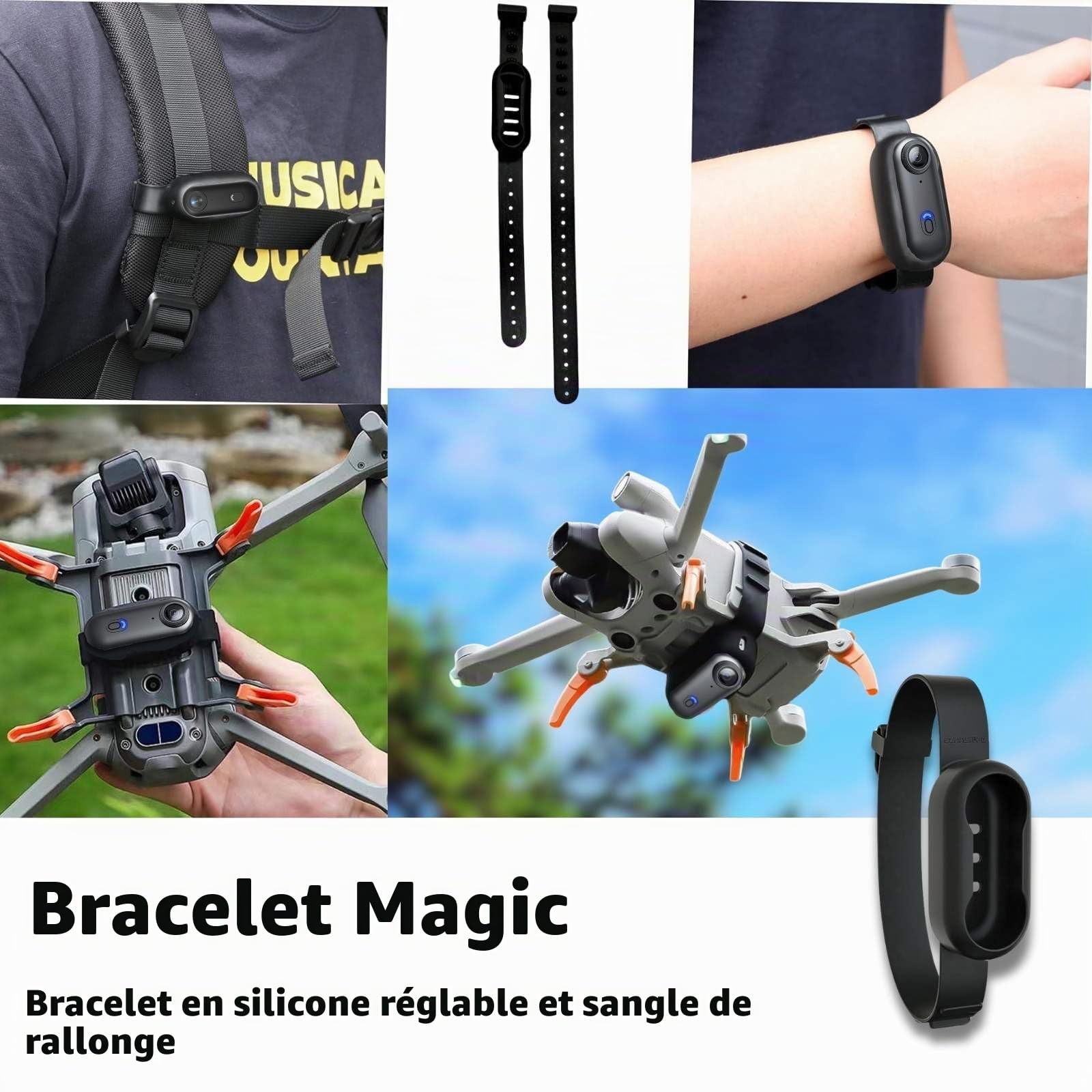 Caméra corporelle 4K POV Pro, caméra portable avec clip rotatif 360° et clip magnétique, enregistrement 120 minutes, idéale pour conférences, voyages et promenades