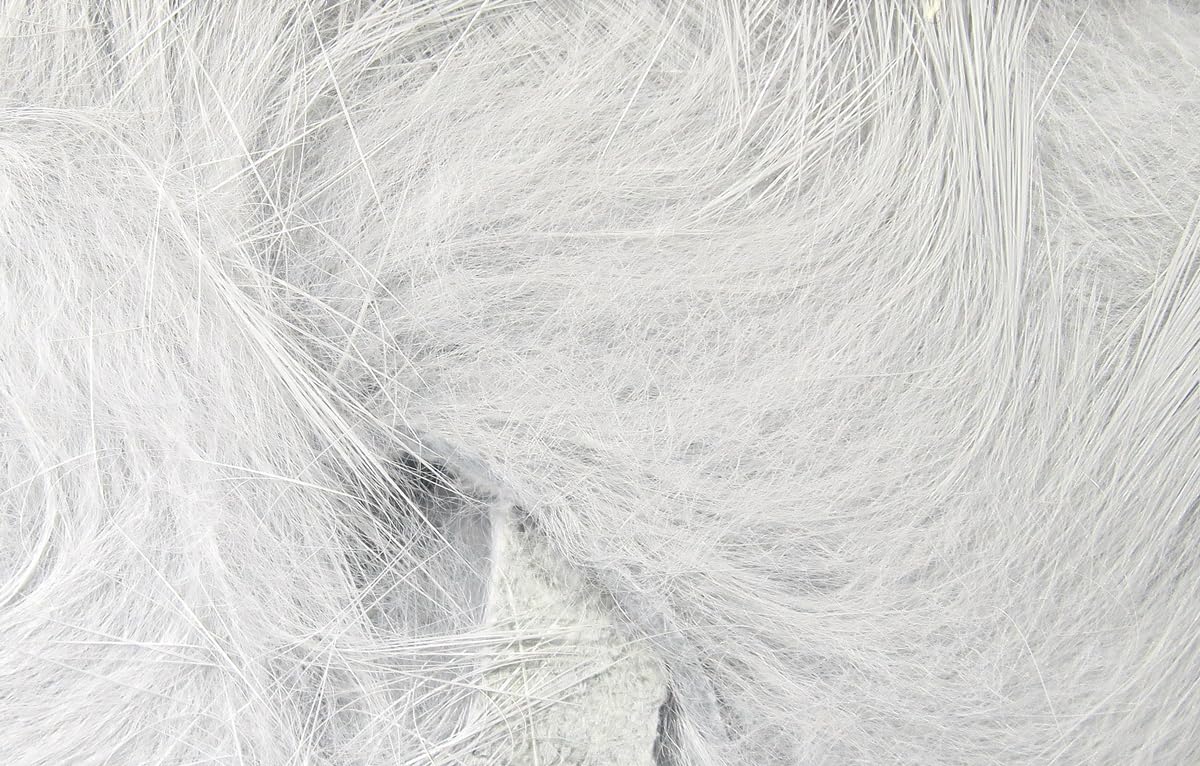 Hareline Fly Tying Magnum Rabbit Strips – Wide Rabbit Fur Strip Material for Streamers, Pike, Musky & Saltwater Flies (Silver Grey)