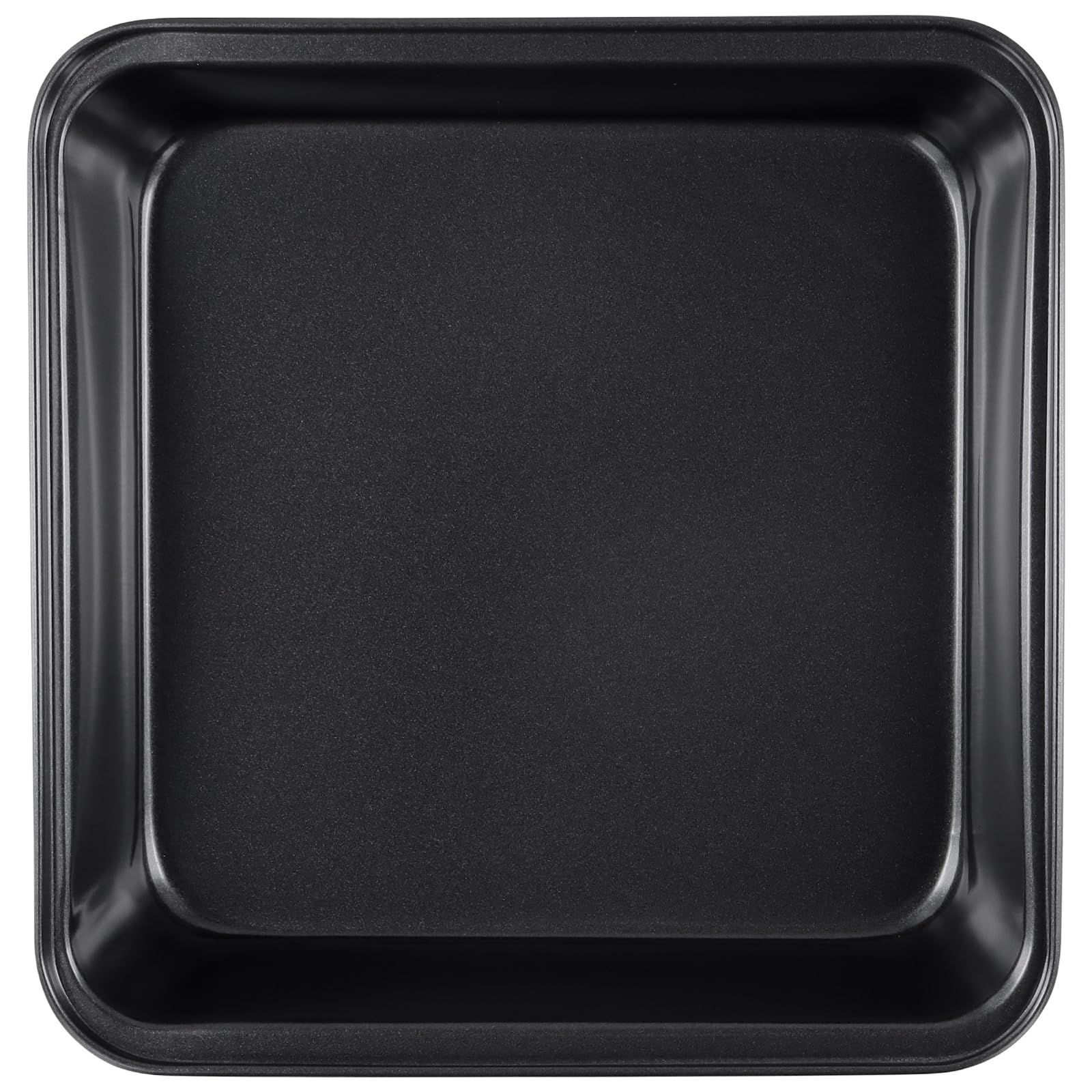 4 Pezzi Pirofila Quadrata 21x21x5 cm Nero - Teglia da Forno Antiaderente in Acciaio al Carbonio per Lasagne, Torte, Brownies e Tiramisù