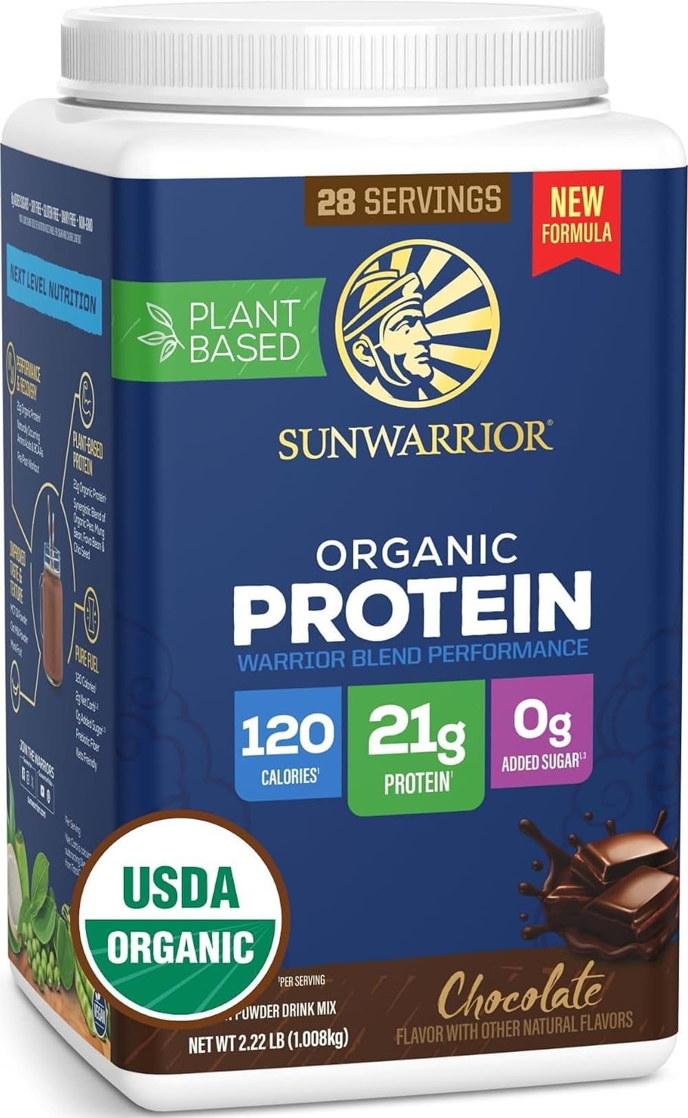 Sunwarrior Warrior Blend Organic Vegan Plant Protein Powder (17 Servings (Pack of 1), Vanilla) — Amazon image 7