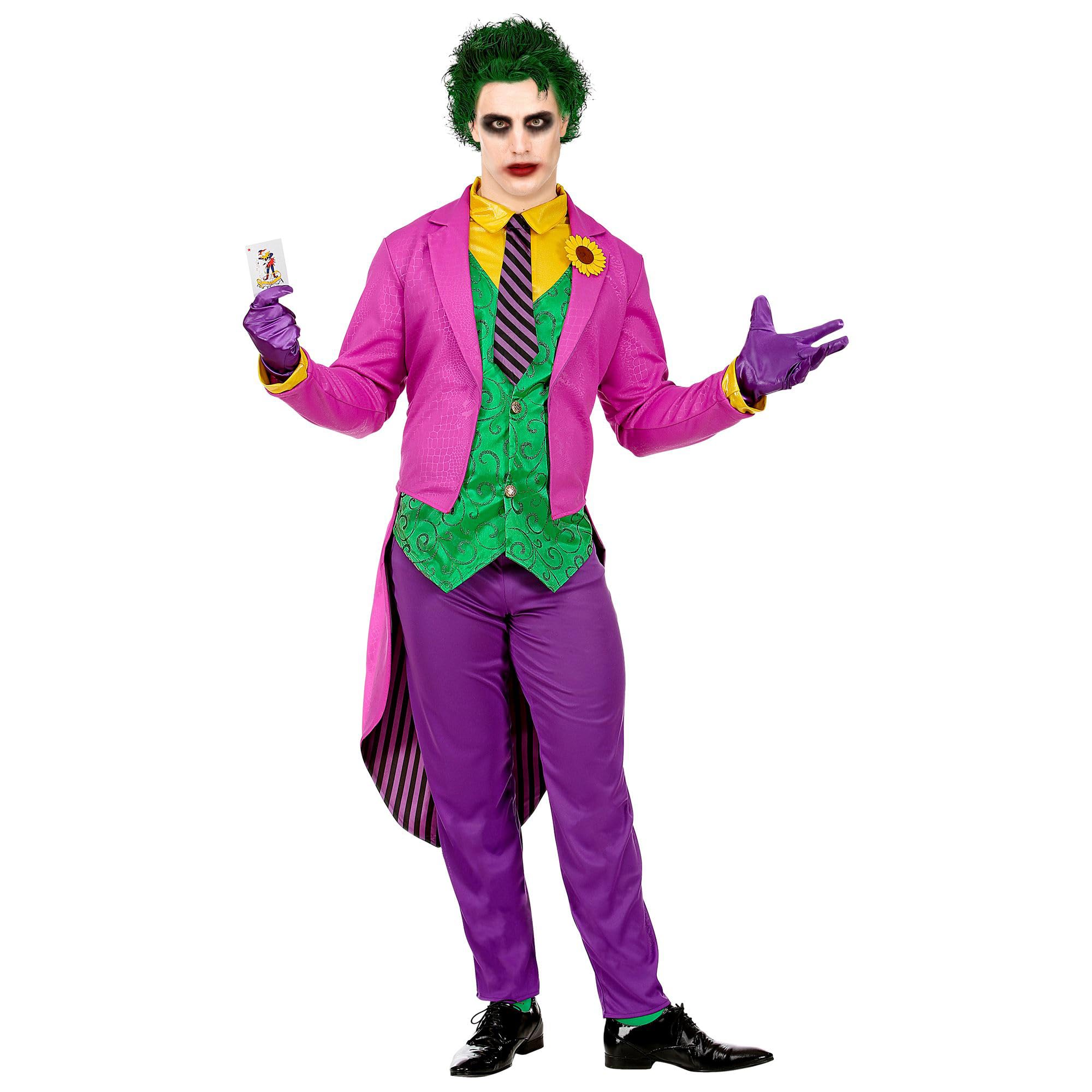 W WIDMANN MILANO Party Fashion - Evil Clown Costume for Men, Psycho, Killer Clown, Circus, Criminals, Horror, Jokers, Jesters, Halloween, Carnival, Theme Parties, Size L