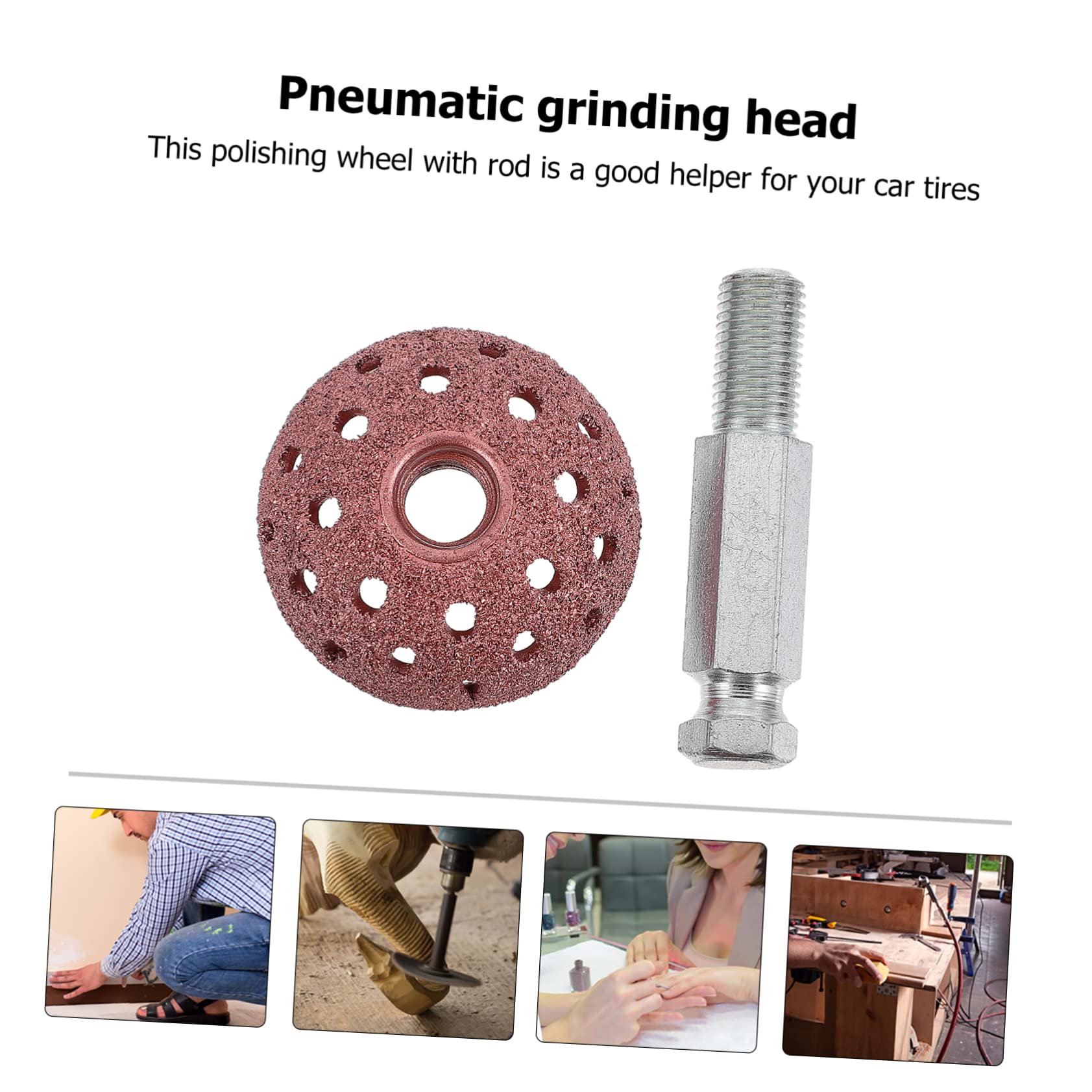 TOPBATHY 3 Sätze Reifenbufferrad Pneumatisches Buffing Wheel mit Adapter für Reifenreparatur Einfach zu Bedienen für Auto und Fahrrad