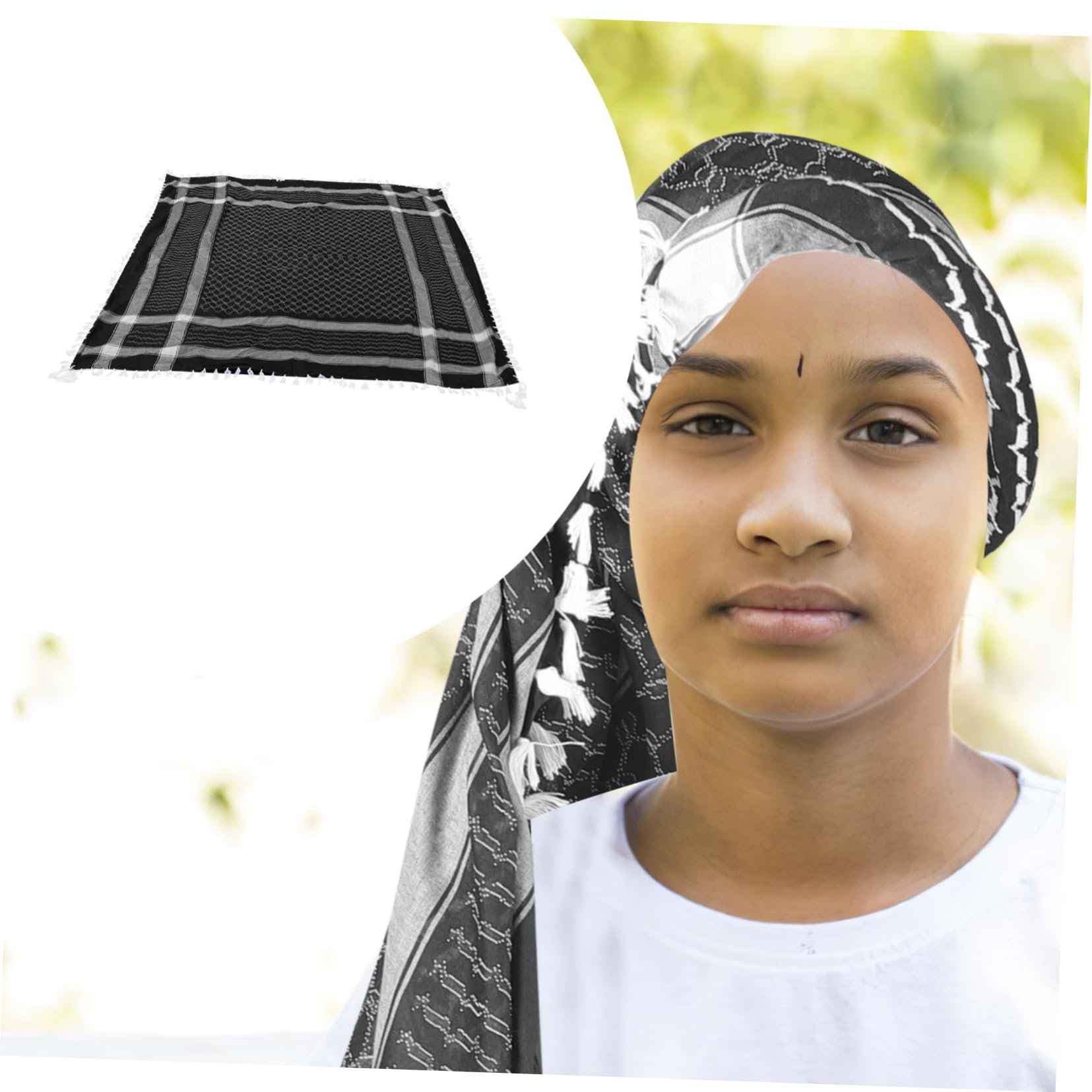 GALPADA Men's Scarf Headband Arab Headscarf Tassels Fashionable Square Bandana for Outdoor Sports