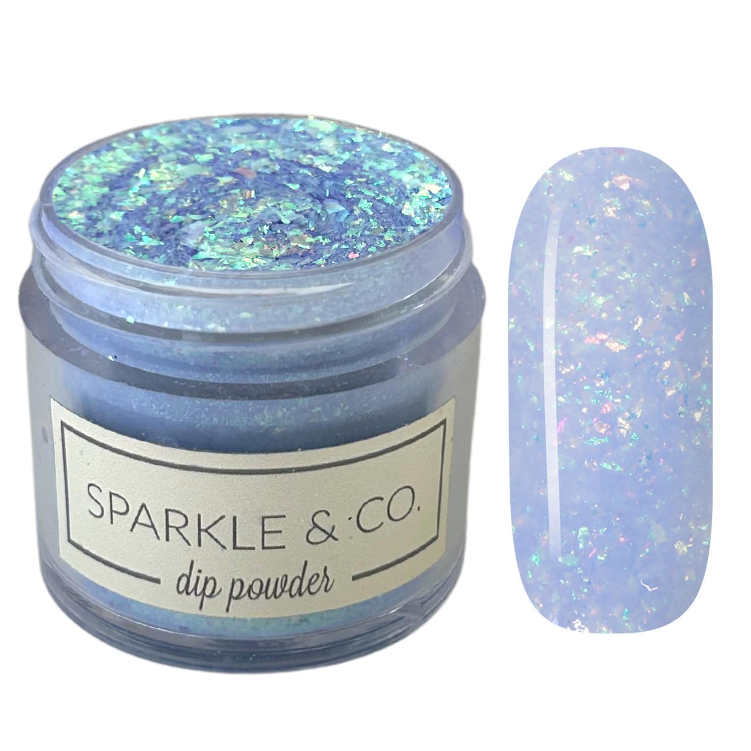 Sparkle & Co. Dip Powders – dp.249 Butterfly Opal (Pastel Periwinkle Opal) 1 Ounce Dipping Powder Jar For Manicure DIY Spring Shade, No Lamp Needed
