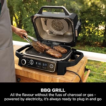 Ninja Woodfire Electric 7-in-1 BBQ Grill & Smoker, Grey/Black OG701UK