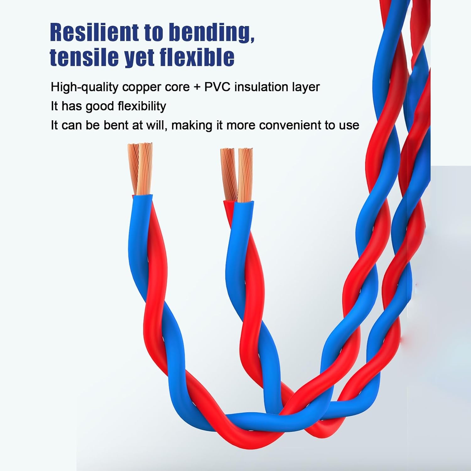 2 Core Pure Copper Twisted Electrical Wire RVS Flame Retardant Flexible PVC Insulated Cable 18/17/16/13AWG for LED Lighting Lamp Wire E-Bike Charging Power Strip Connection(2C-2.5MM²(13AWG),100ft)