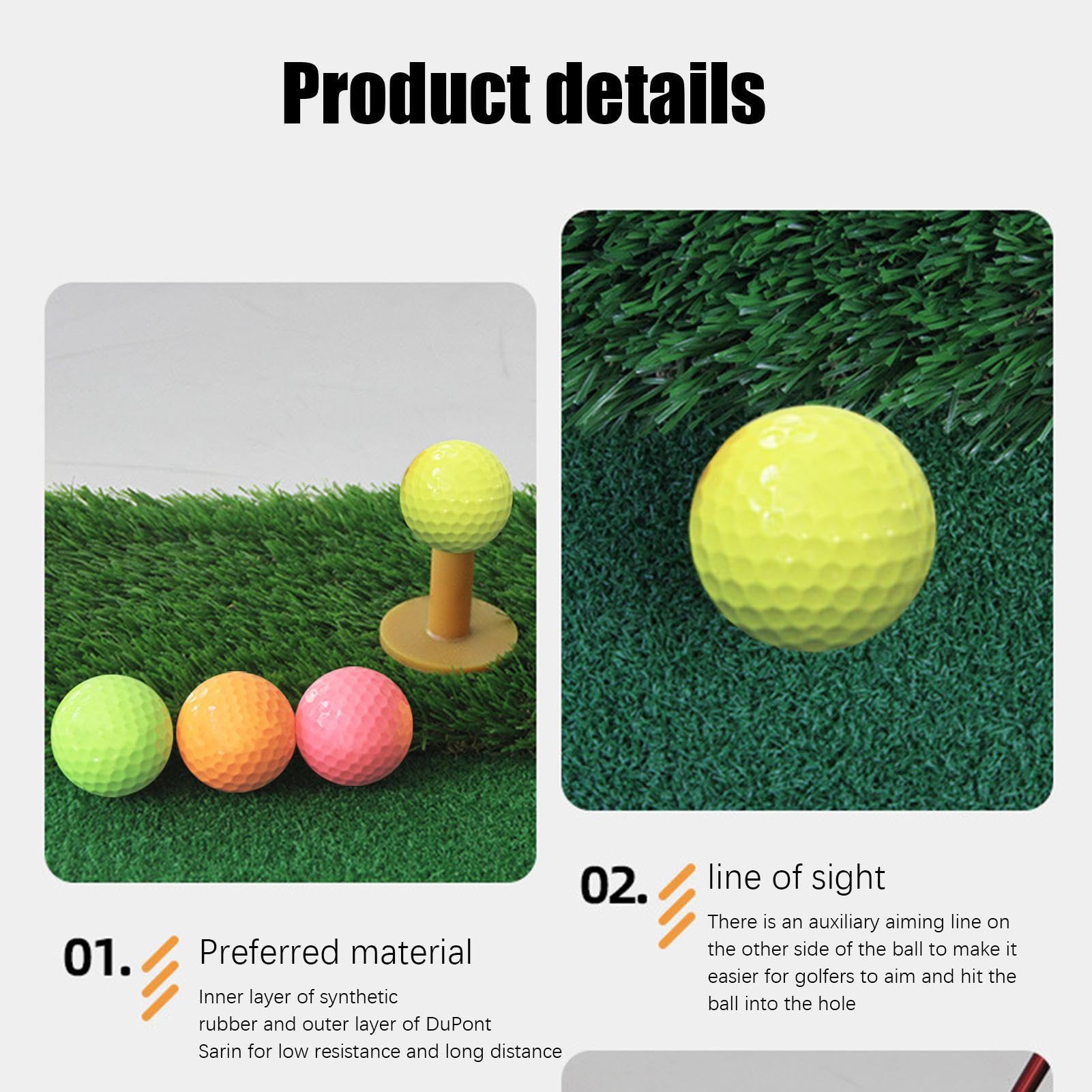 Generisch Golf-Übungsbälle,Golfbälle für den Garten | Übungsgerät für Golfberufe 12X,Golf-Doppeldeckball, professionelle Golfbälle, vielseitig einsetzbar, Golfberufe für drinnen oder draußen