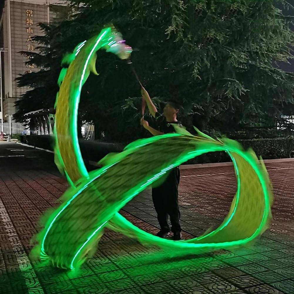 Podświetlana wstążka na podwórko, jedwabna zabawka do rzucania na występy festiwalowe, fitness, prezenty