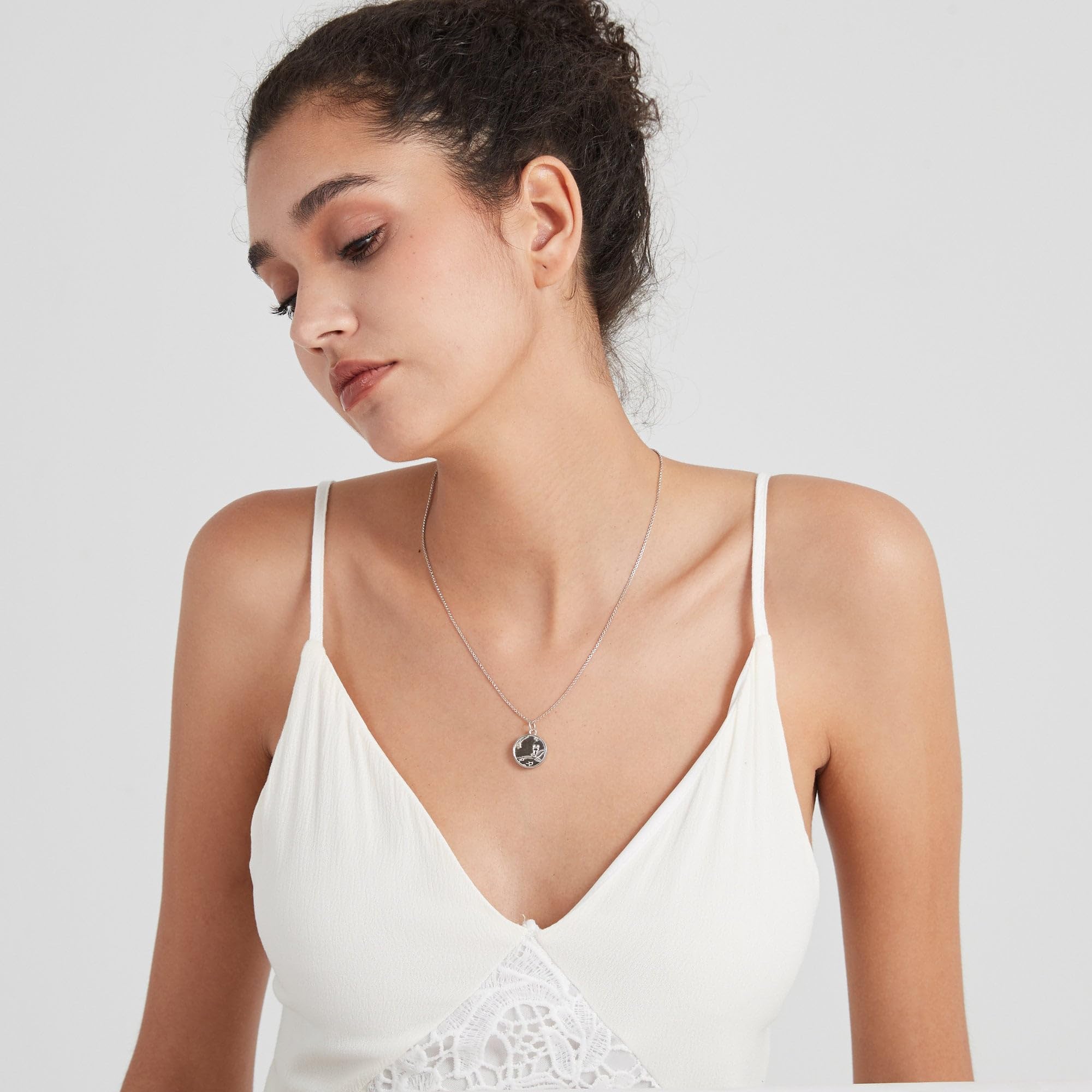 PERIMADE Collana con medaglione personalizzabile con immagine da donna, medaglione personalizzato con volpe e piccolo principe che contiene foto, incisione personalizzata testo commemorativo collana