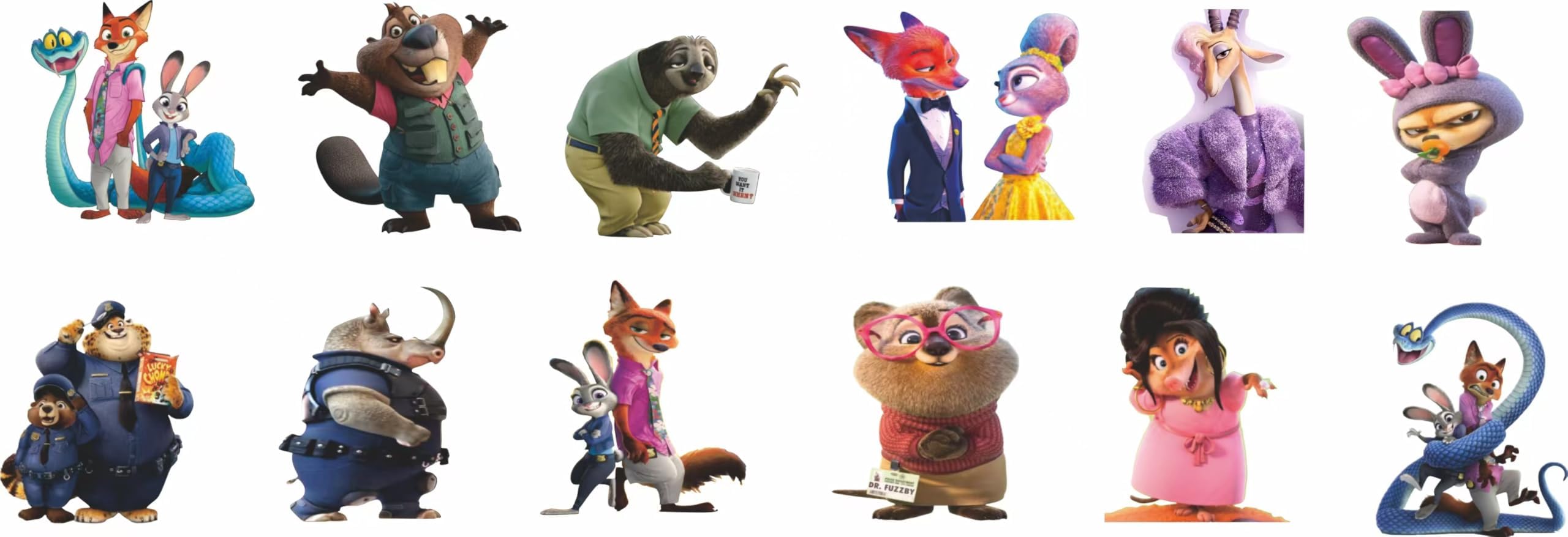 Ensemble de décorations de fête d'anniversaire Zootopia2 incluant 12 bracelets, 12 épingles acryliques, 12 porte-clés, 50 autocollants, pour fête sur le thème de dessin animé pour garçons et