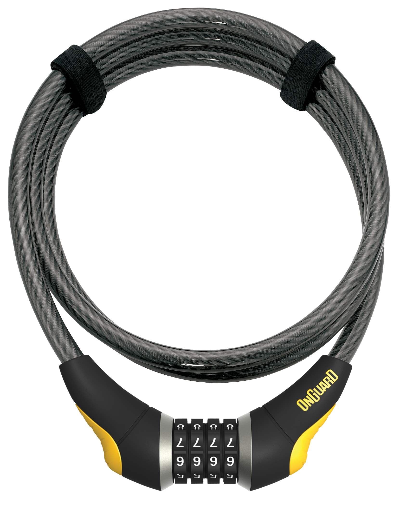 OnGuard Akita 8042 Cable Re-settable Combo Lock, 185cmx10mm, Black