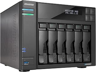 Asustor Lockerstor 6 Gen2 AS6706T - 6 Bay NAS, Intel Quad-Core CPU, 4X M.2 NVMe Slots, Upgradable Dual 2.5GbE, 8GB DDR4 RAM, HDMI, Content Creators, Hybrid Storage, Network Attached Storage (Diskless)