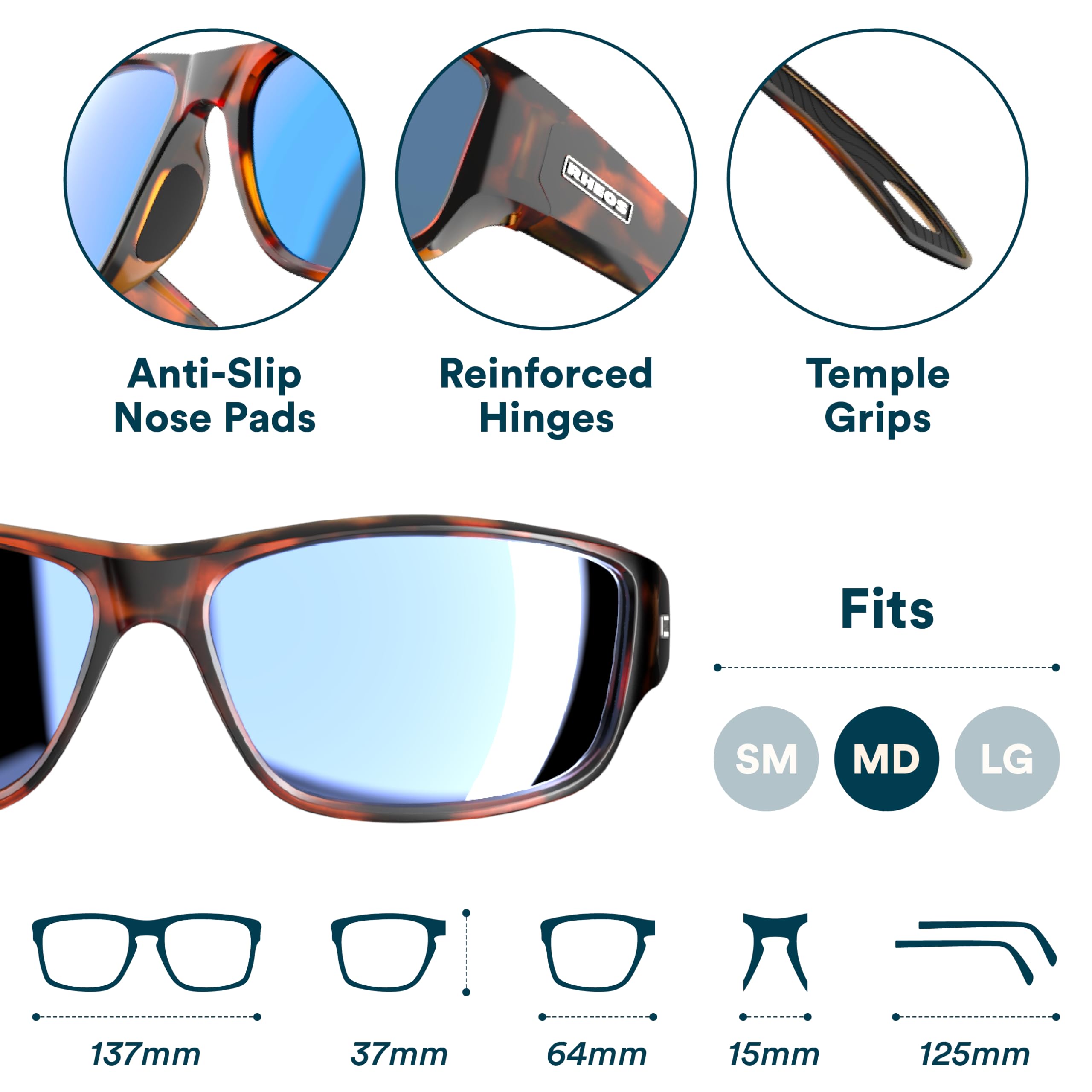 Rheos Bahias - Lentes de sol polarizados flotantes | 100% protección UV | Gafas de sol para navegación y pesca | Gafas de sol deportivas acuáticas | Antideslumbrantes | Gafas de sol para hombre y