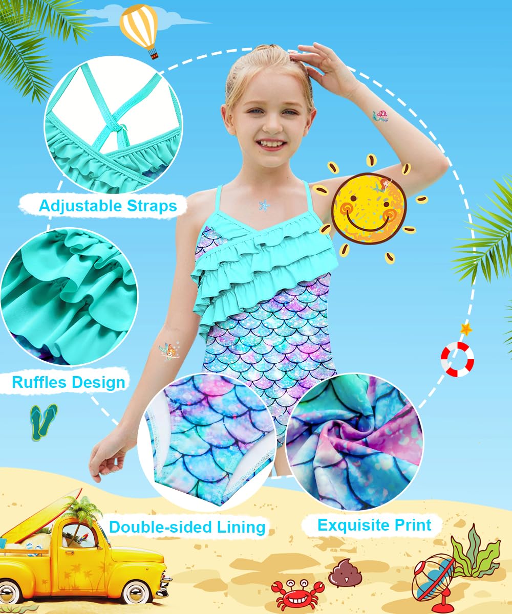 Swimwear Girl Swimwear Syrenka Strój Kąpielowy dla chłopców Jednoczęściowy Strój Kąpielowy Plaża Szybkoschnąca Strój Kąpielowy Bikini Piasek Dziewczyna z regulowanymi paskami