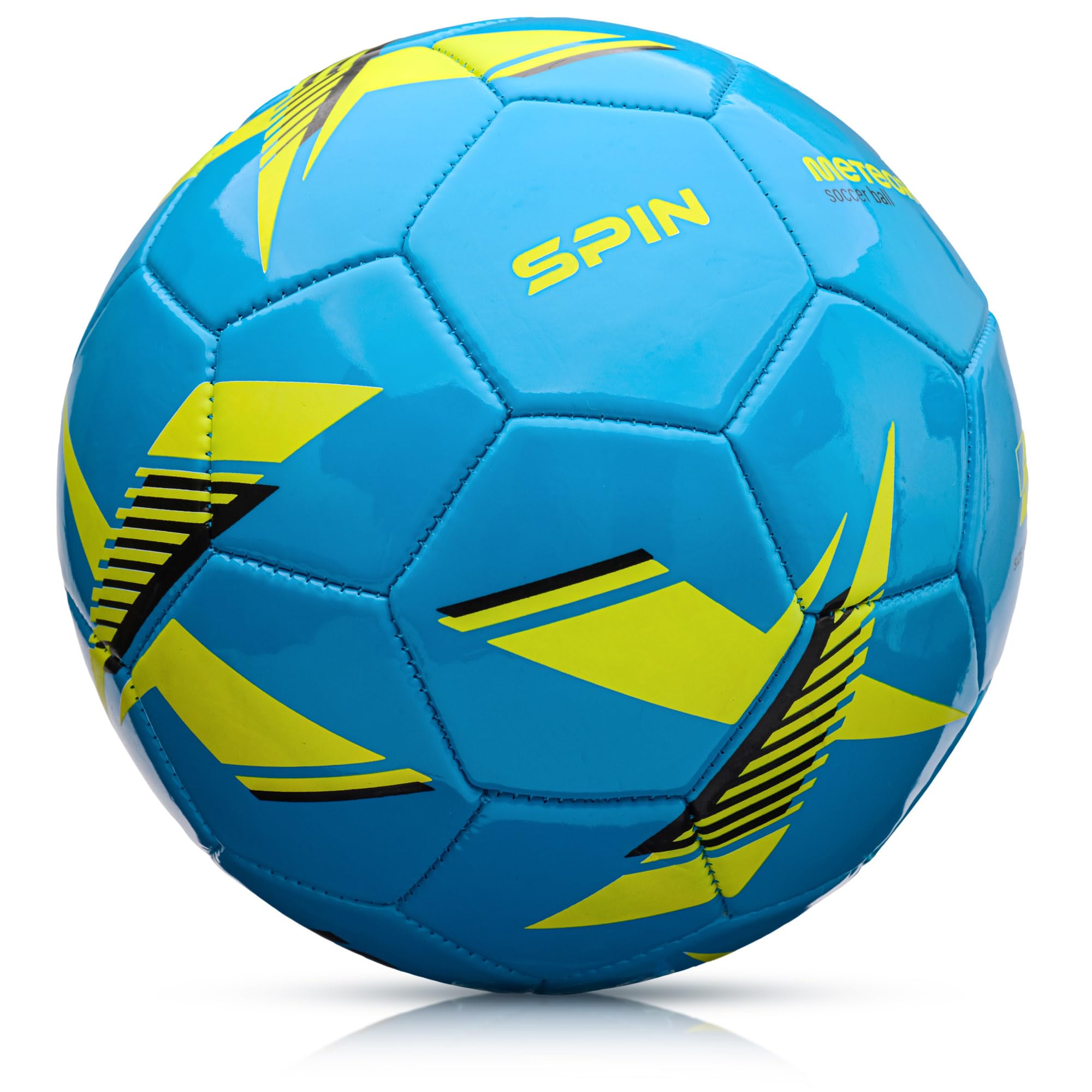 meteor - Football Training Ball – Spin Football Ball Durable Machine-Stitched Panels for Better Grip – Ideal Ball for Training – Robust 32-panel Surface – Indoor & Outdoor - Size 1 - Blue