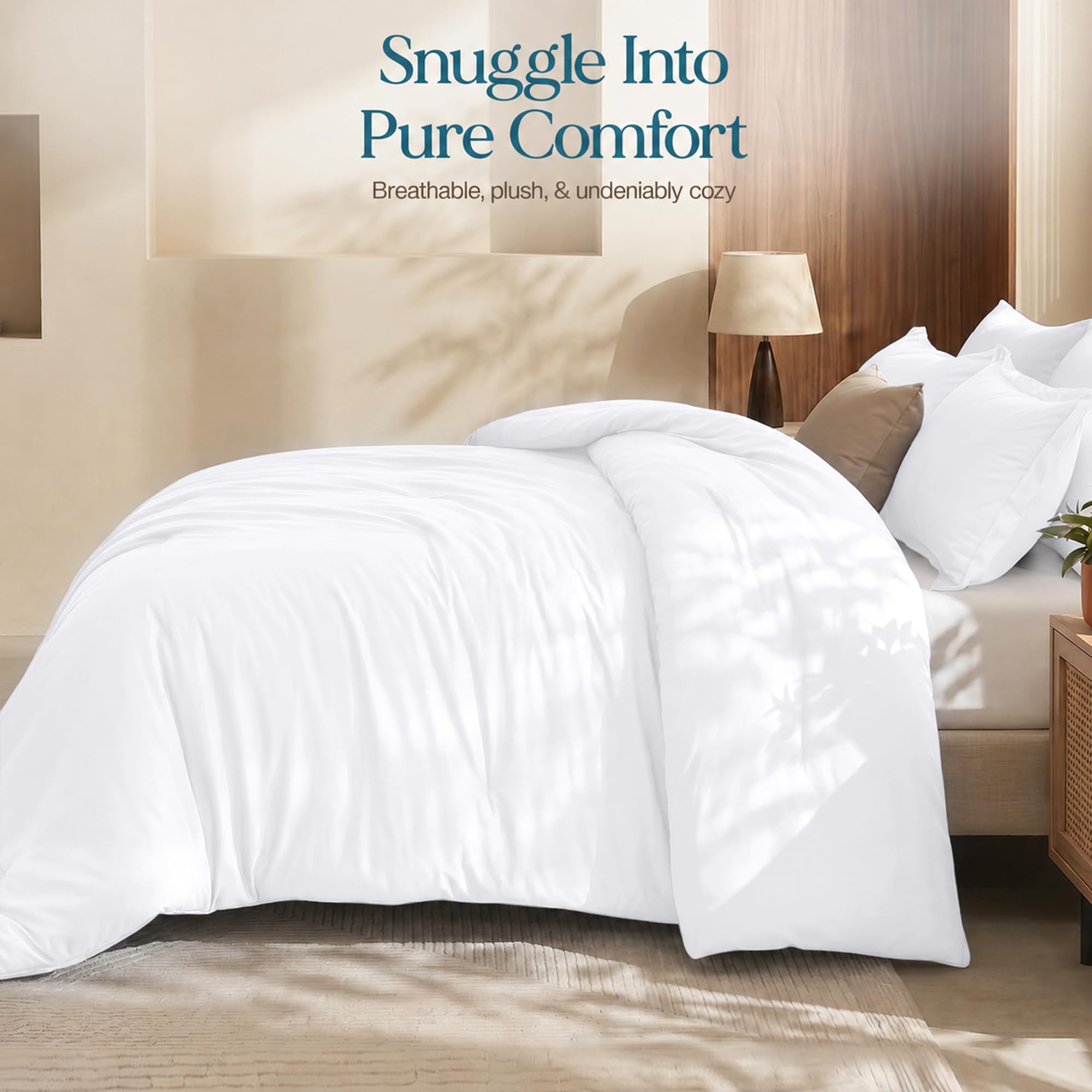Utopia Bedding Trapunta per piumino (Queen) – Ultra peluche ipoallergenico, imbottitura in fibra siliconata, piumino alternativo (bianco)