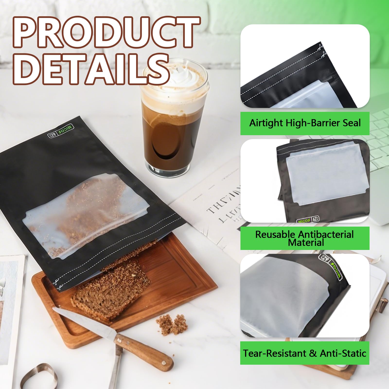 Terploc Sacs de Rangement Hermétiques Réutilisables Lot de 15 30g/85g/100g Anti-Odeur Protection UV