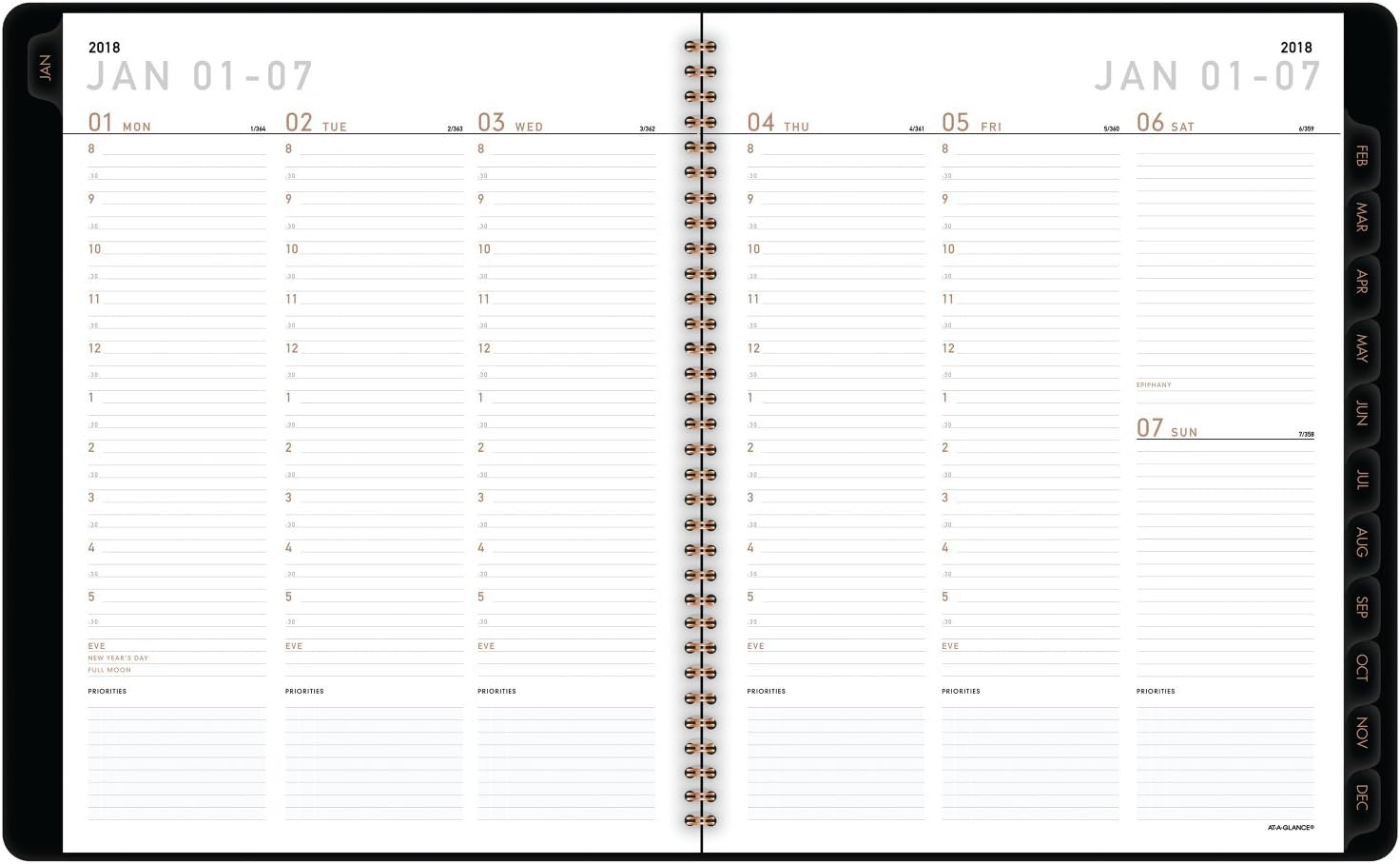 AT-A-GLANCE 70950X45-18 Weekly/Monthly Appointment Book/Planner, January 2018 - December 2018, 8-1/2" x 11", Contemporary, Graphite (70950X45)