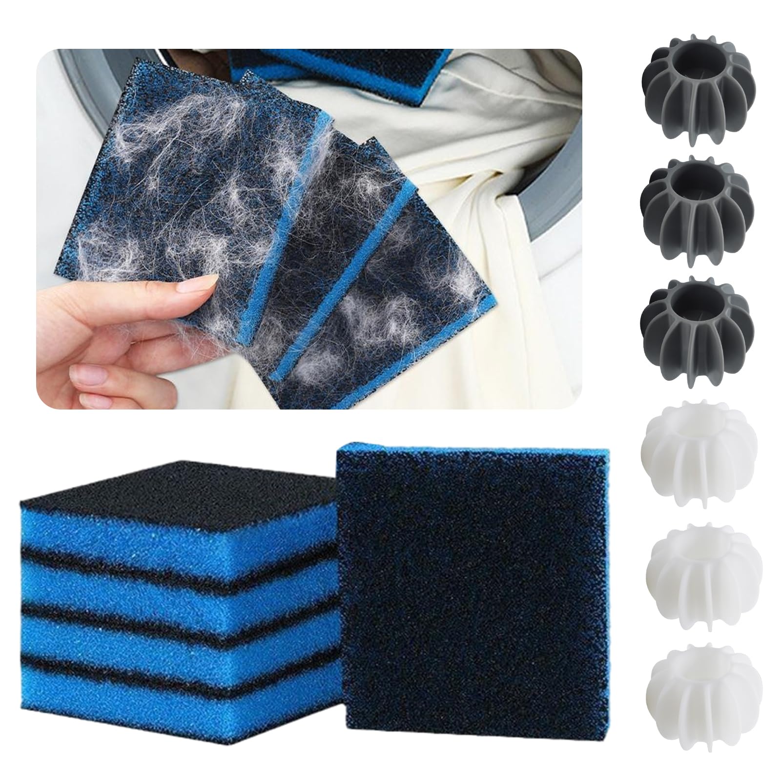 17pcs Quitapelos Lavadora Mascotas，TIUXIU Bolas Quita Pelos Mascota Lavadora Reutilizables Pelota de Lavado para Quita Pelusa de Lana y Cabello de La Ropa en La Lavadora