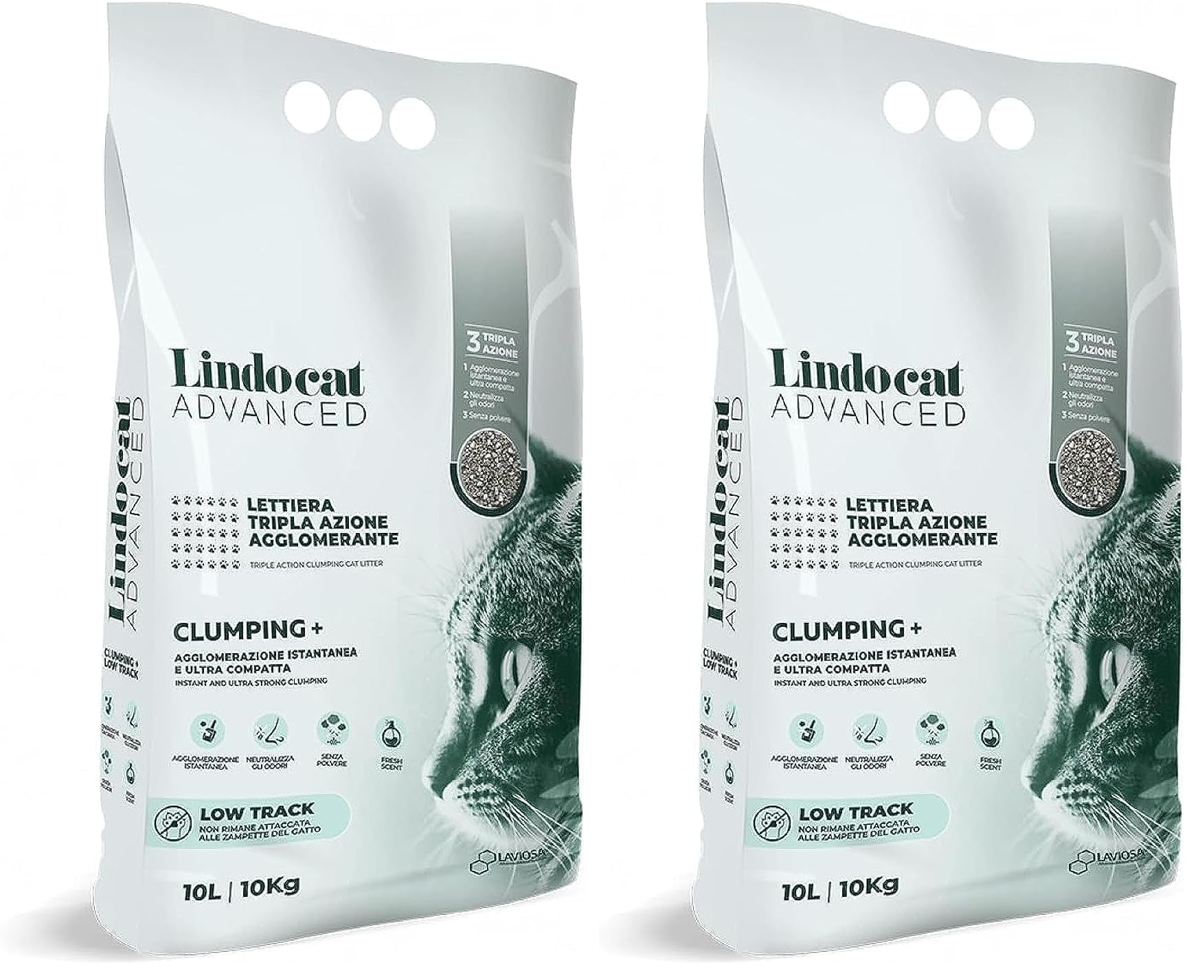 Lindocat Advanced Pati İzi Bırakmayan Ekstra Topaklanan Özel Karışım Kedi Kumu 10 kg (2 paketi)
